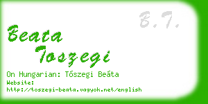 beata toszegi business card